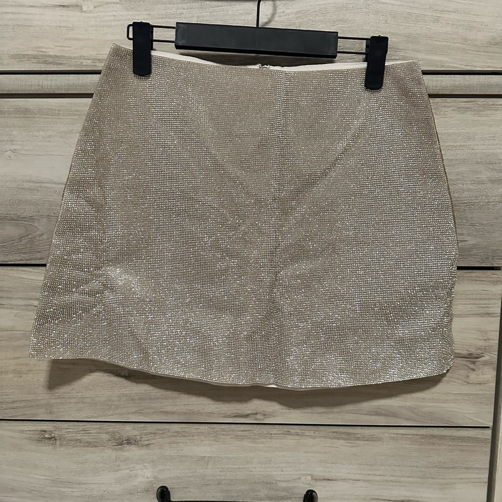 Elegant Silver Mini Skirt